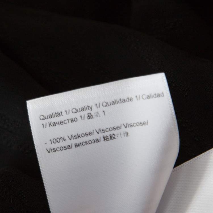Pre Owned Escada Black Velvet Dobby Sheer Crepe Button Front Blouse M