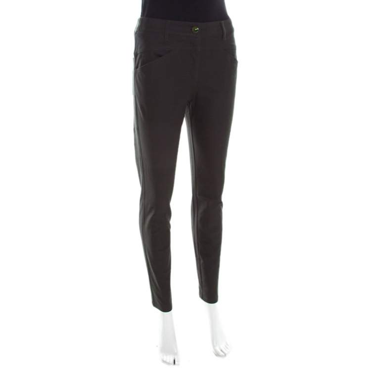 Pre Owned Escada Forest Green Stretch Denim Teresa Straight Leg Jeans M
