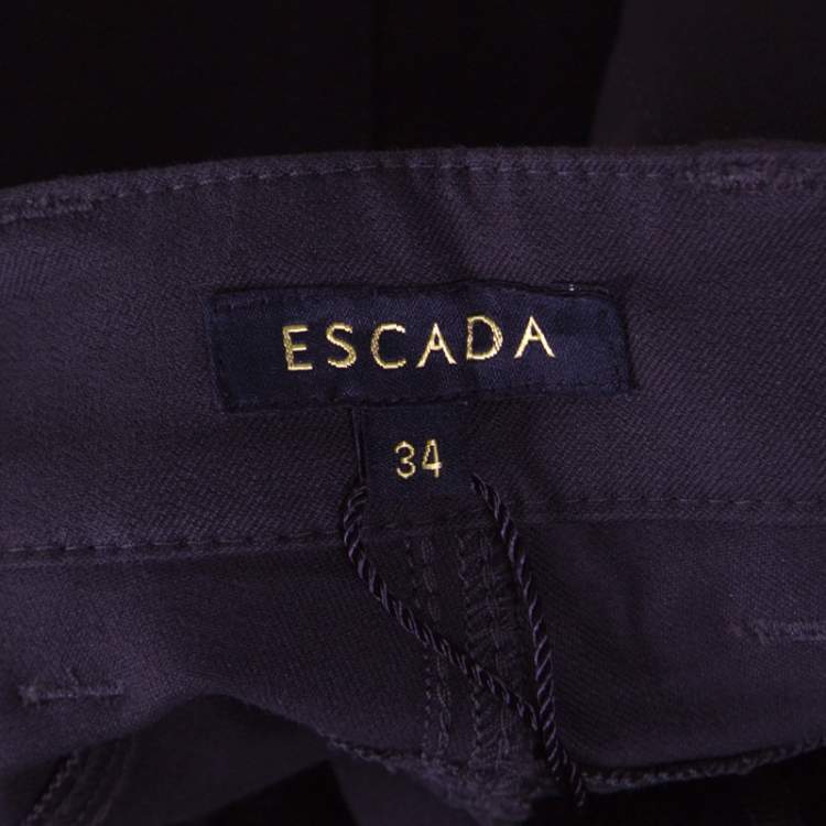 Pre Owned Escada Forest Green Stretch Denim Teresa Straight Leg Jeans M