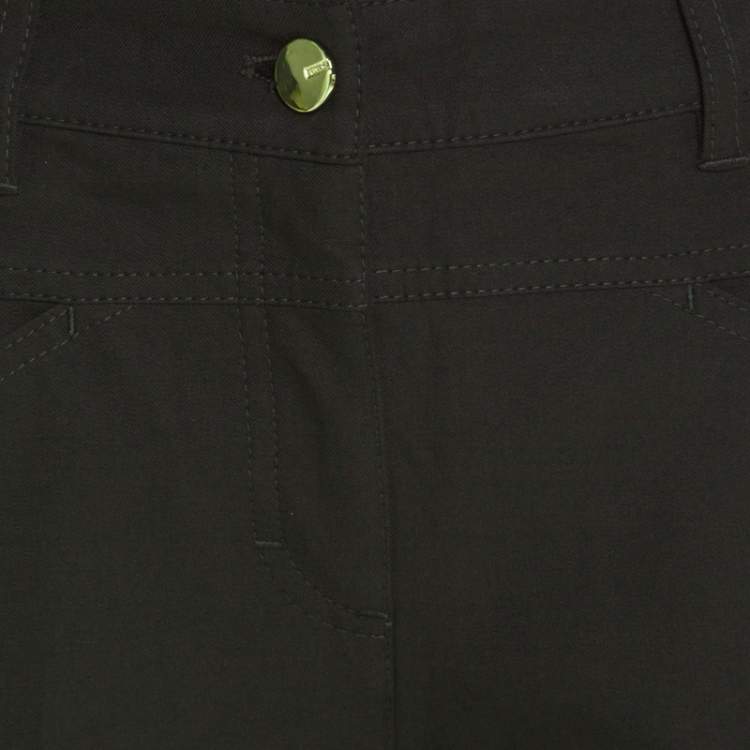 Pre Owned Escada Forest Green Stretch Denim Teresa Straight Leg Jeans M