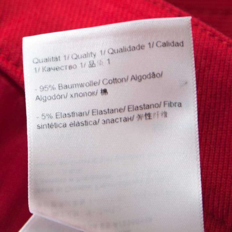 Pre Owned Escada Garnet Red Stretch Denim Teresa Straight Leg Jeans XL