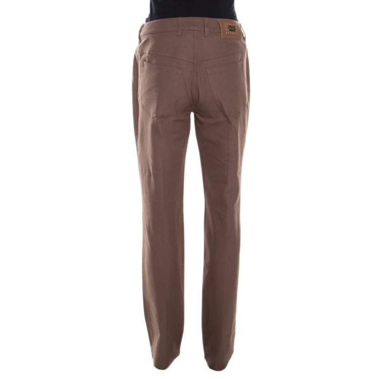 مملوكة مسبقًا Escada Tobacco Brown Stretch Denim High Rise Straight Leg Tessa Jeans M