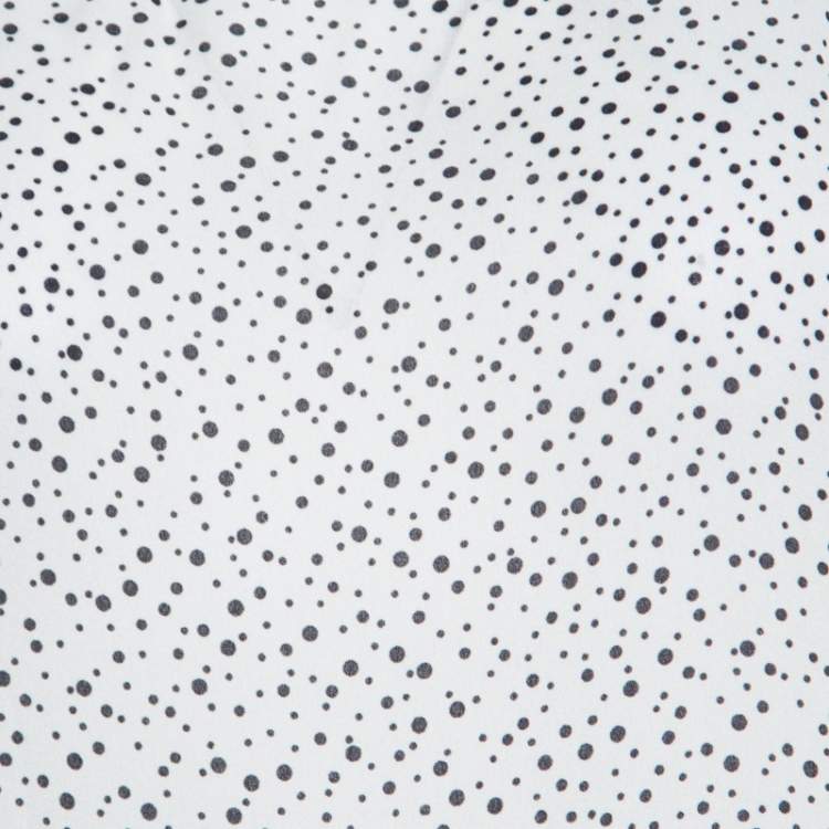 Pre Owned Escada Off White and Black Polka Dotted Silk Sleeveless Top M