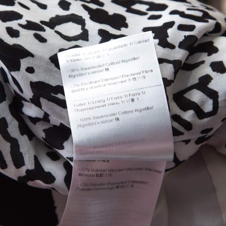 Pre Owned Escada Monochrome Abstract Printed Cotton Bariska Blazer M