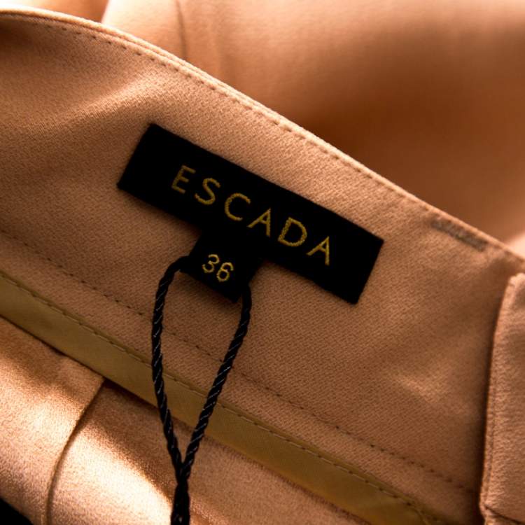 Pre Owned Escada Desert Rose Pink Crepe Tailored Torill Straight Trousers M