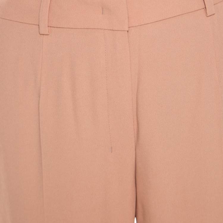 Pre Owned Escada Desert Rose Pink Crepe Tailored Torill Straight Trousers M
