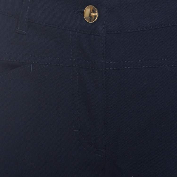 Pre Owned Escada Navy Blue Stretch Denim Teresa Straight Leg Jeans M