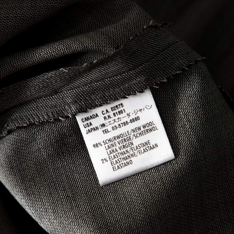 Pre Owned Escada Grey Stretch Wool Slit Detail Tapered Trousers M 