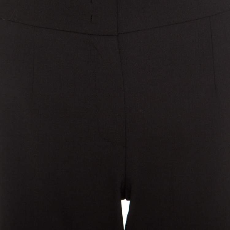Pre Owned Escada Black Stretch Wool Blend High Waist Tina Trousers M