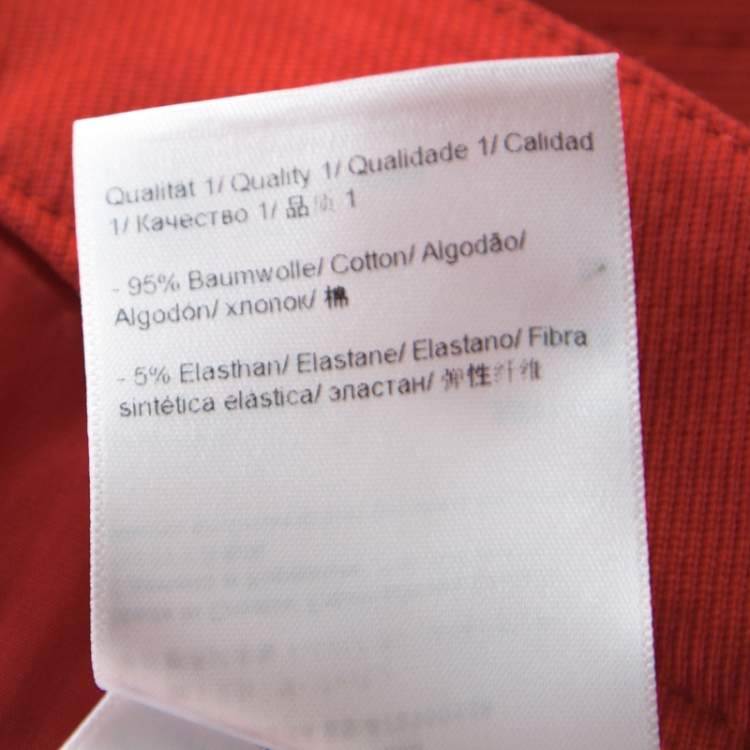 Pre Owned Escada Garnet Red Stretch Denim Teresa Straight Leg Jeans S