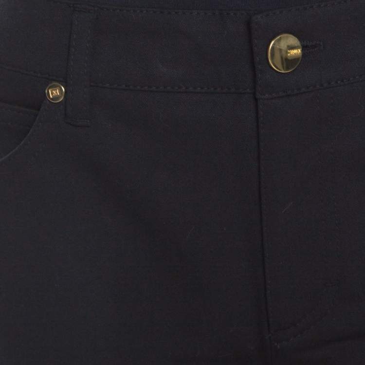 Pre Owned Escada Black Stretch Denim High Rise Straight Leg Tessa Jeans M