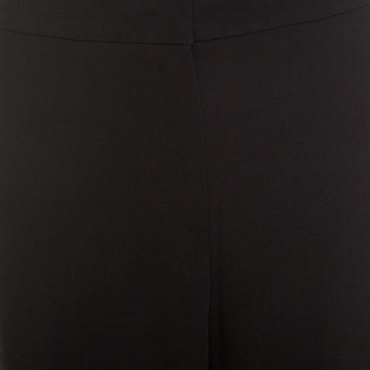 Pre Owned Escada Black Wool Crepe High Waist Tovah Trousers M