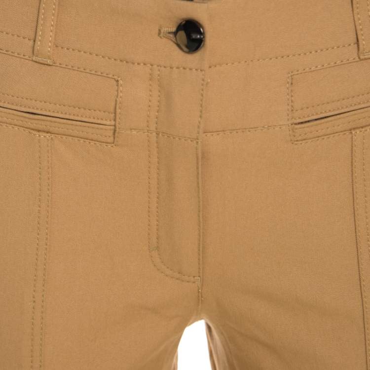 Pre Owned Escada Brass Brown Stretch Denim Zip Detail Tualea Skinny Jeans S