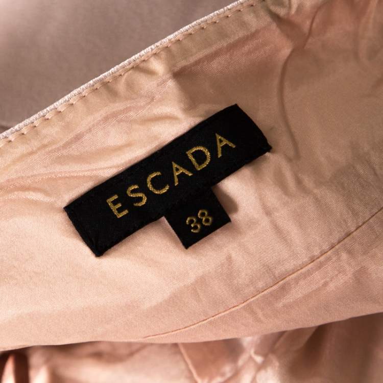 مملوكة مسبقًا Escada Blush Pink Crepe Paneled Diantima Pencil Dress M