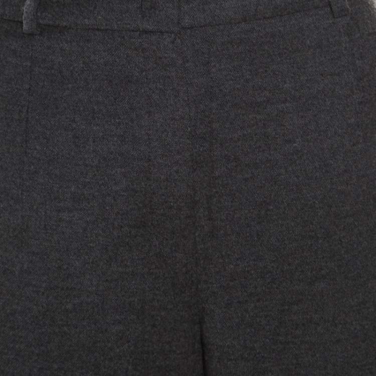 Pre Owned Escada Anthracite Grey Wool and Cashmere Tapered Tellis Trousers M
