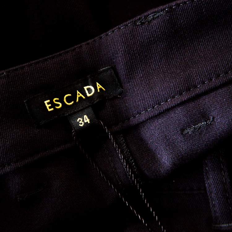 Pre Owned Escada Navy Blue Stretch Denim Teresa Straight Leg Jeans S
