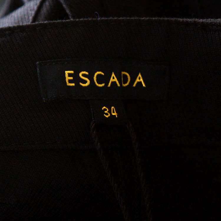Pre Owned Escada Black Stretch Denim Teresa Straight Leg Jeans S