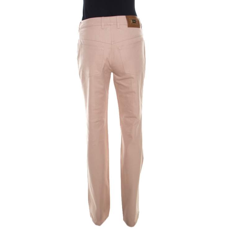 Pre Owned Escada Reed Beige Stretch Denim High Rise Straight Leg Tessa Jeans S