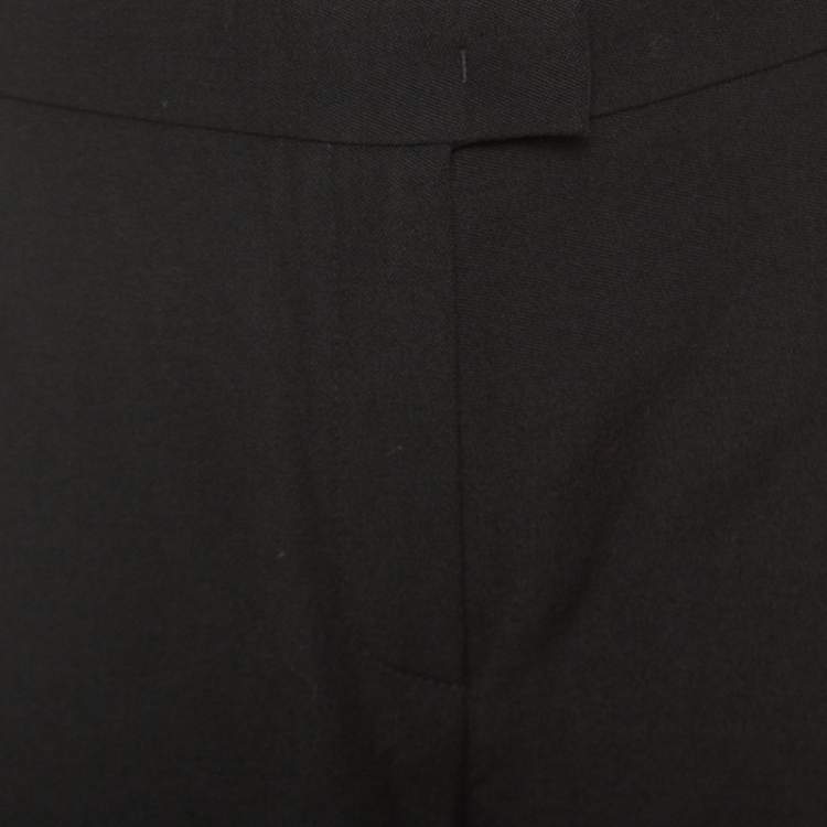 Pre Owned Escada Black Wool High Waist Tailored Trousers M