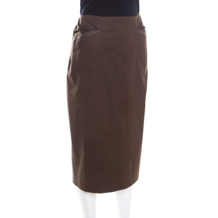 military green pencil skirt