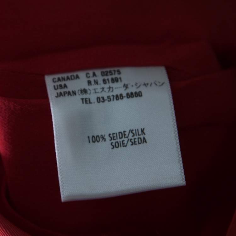 Pre Owned Escada Burnt Orange Silk Pencil Skirt M