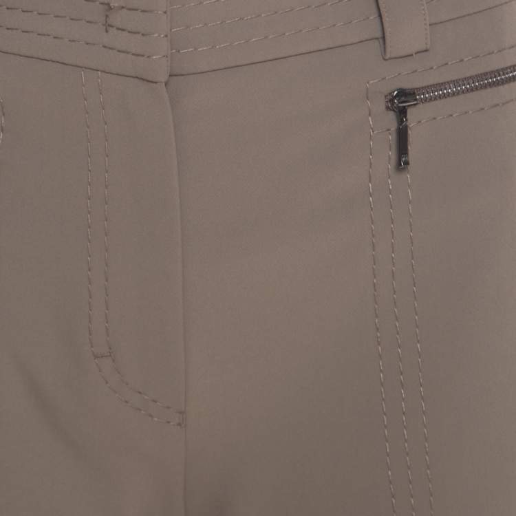 مملوكة مسبقًا Escada Tobacco Brown Stretch Knit Topstitch Detail Tjersti Skinny Pants M