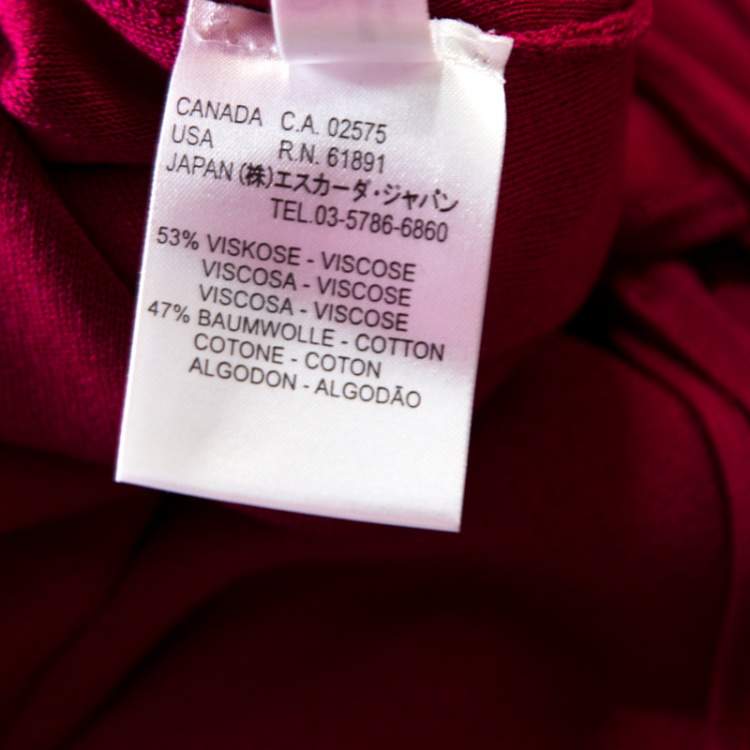 Pre Owned Escada Magenta Pink Rib Knit Off Shoulder Sleeveless Top M
