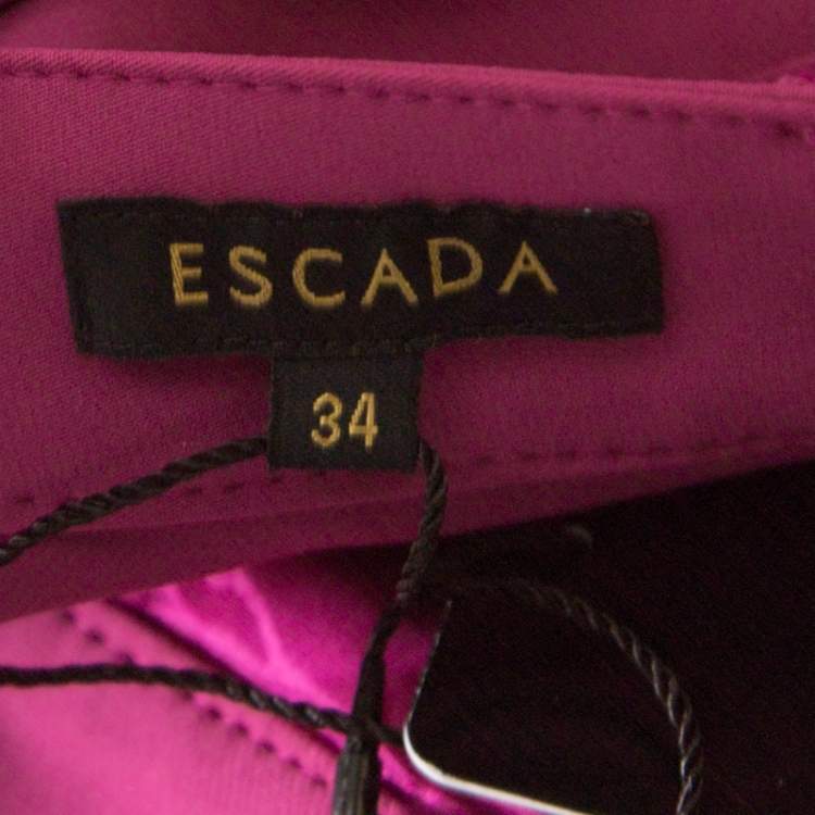Pre Owned Escada Tourmaline Pink Stretch Crepe Tailored Tygan Trousers S