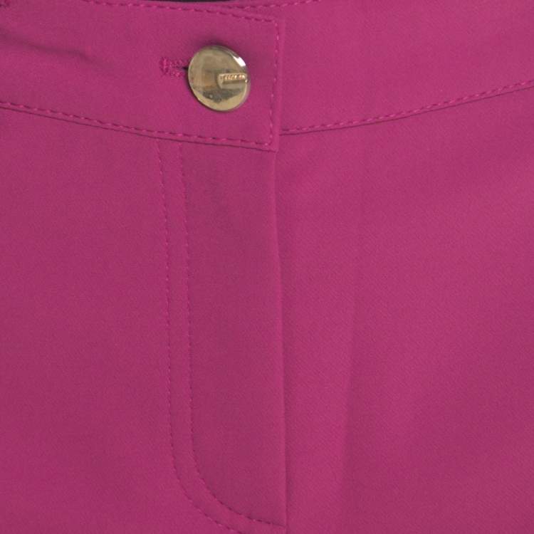 Pre Owned Escada Tourmaline Pink Stretch Crepe Tailored Tygan Trousers S