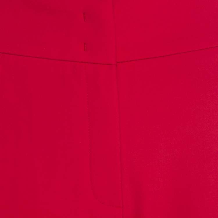 Pre Owned Escada Tivoli Orange Crepe Stretch Tapered Tineka Trousers M