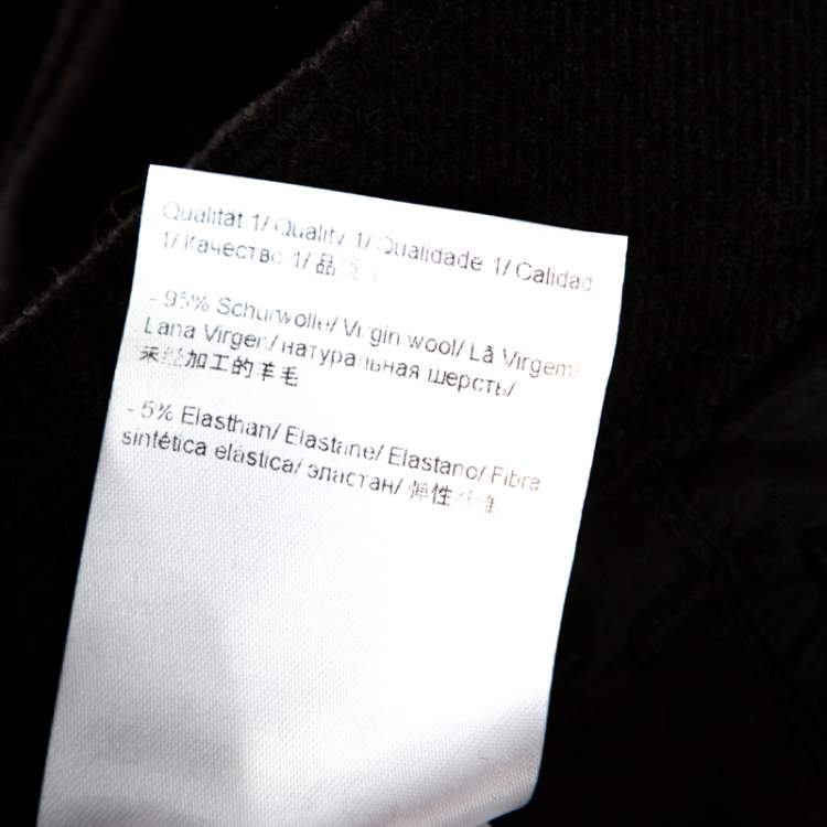 Pre Owned Escada Charcoal Grey Wool High Rise Straight Leg Tessa Trousers M