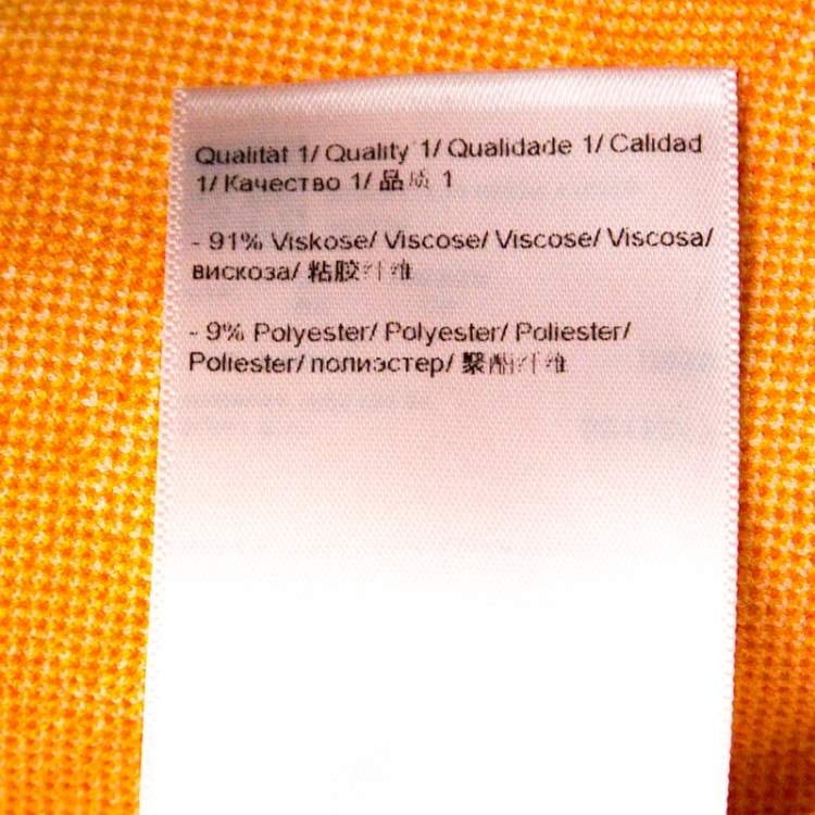 Pre Owned Escada Sunset Orange Fantasy Print Pique Knit Shaleesa A Line Dress L