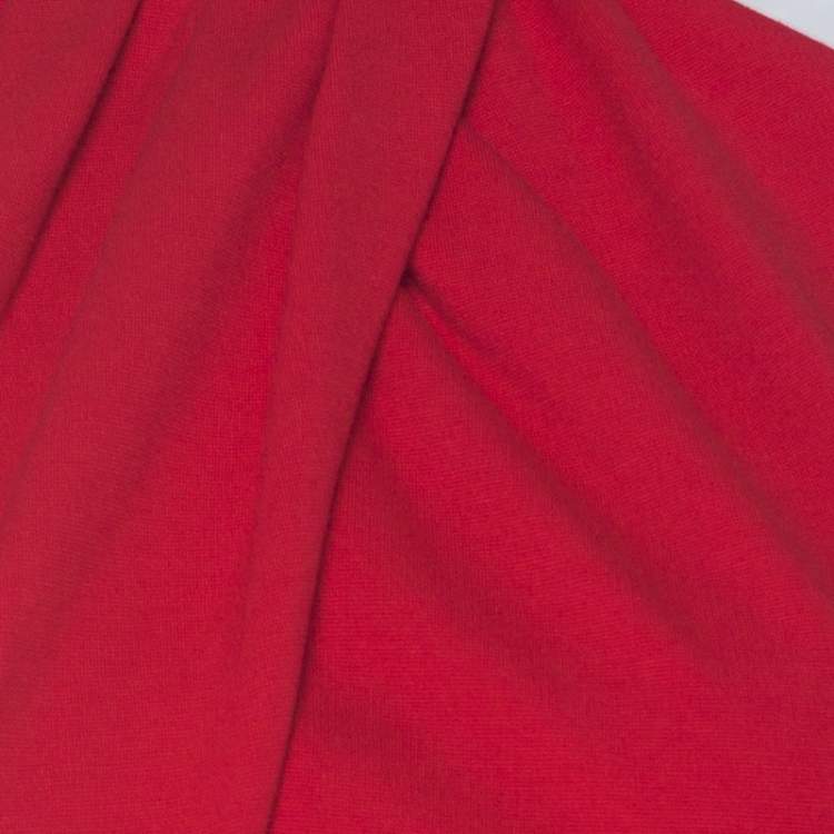 Pre Owned Escada Red Jersey Long Sleeve Dachain Sheath Dress M 