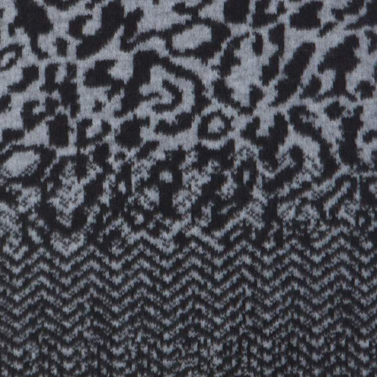 Pre Owned Escada Black and Grey Ombre Knit Sintala Dress S 