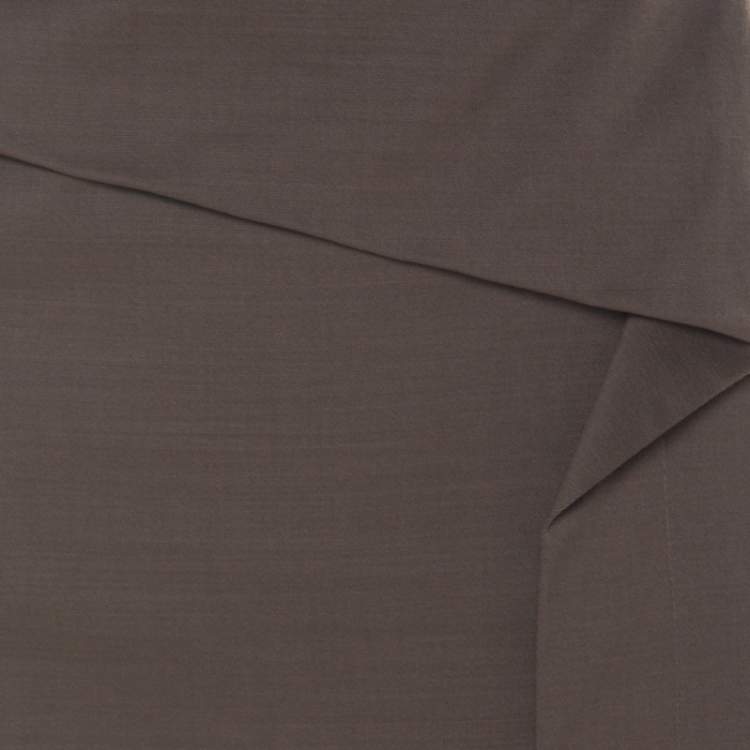 Pre Owned Escada Oak Brown Stretch Wool and Cotton Blend Pencil Skirt L