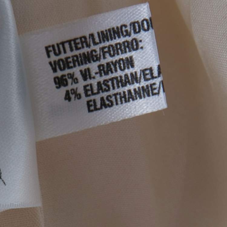 Pre Owned Escada Beige Wool Eyelet Collar Blazer and Skirt Set M