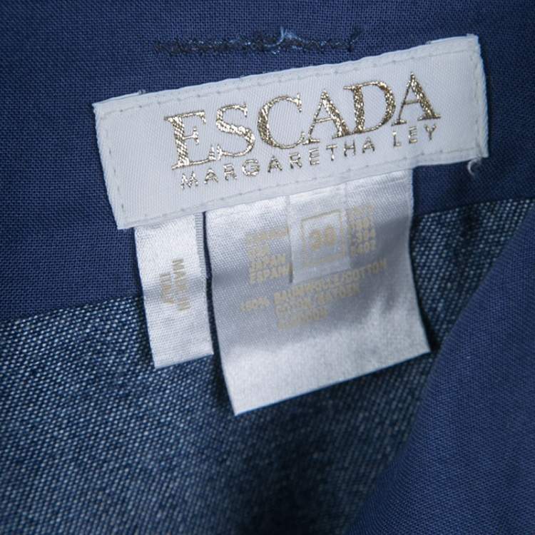 Pre Owned Escada Indigo Dark Wash Denim High Waist Jeans M