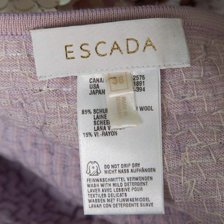 Pre Owned Escada Multicolor Ombre Sequined Wool Cardigan M