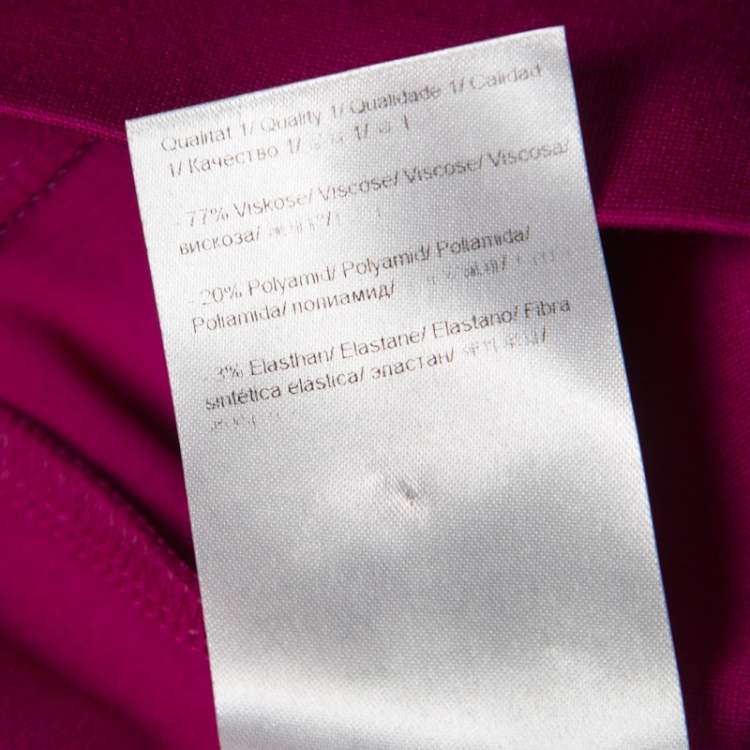 Pre Owned Escada Hot Lava Purple Stretch Knit Pintuck Detail Sleeveless Bodycon Dress S