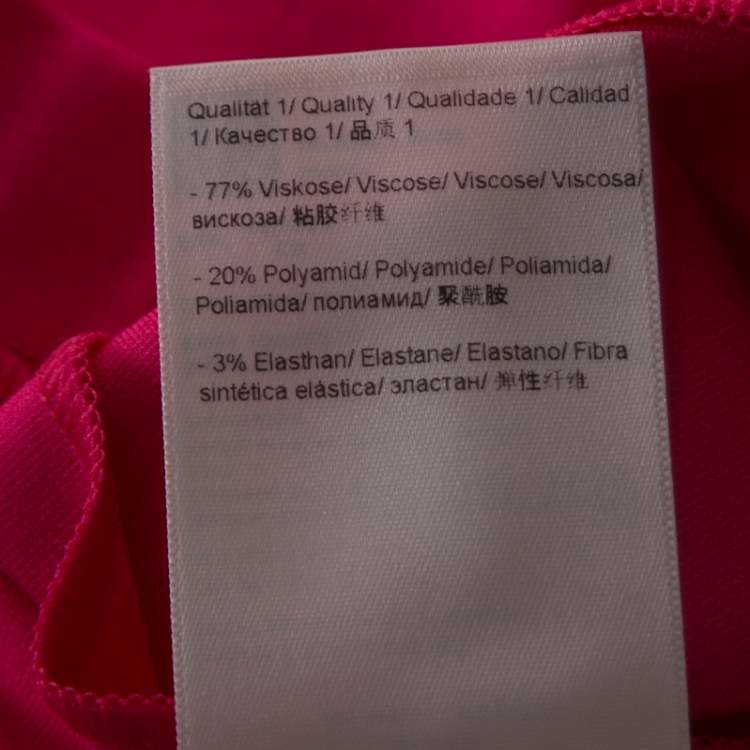 Pre Owned Escada Blossom Pink Jersey Ruched Side Detail Skirt L
