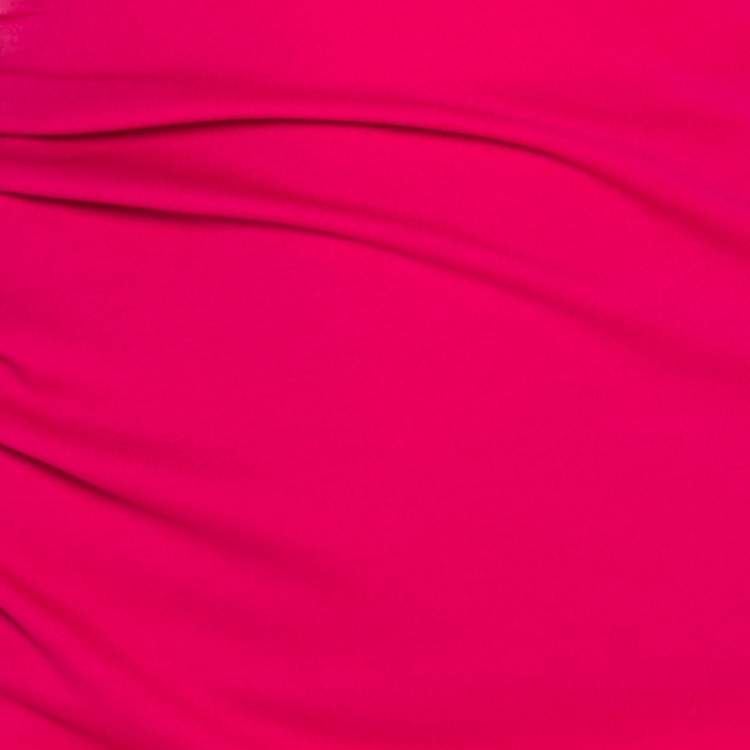 Pre Owned Escada Blossom Pink Jersey Ruched Side Detail Skirt L