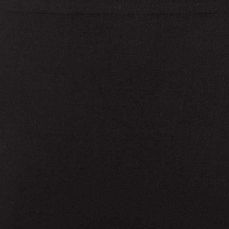 Pre Owned Escada Black Silk Ruched Back Asymmetric Pencil Skirt M