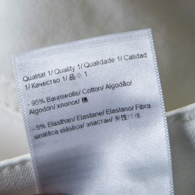 Pre Owned Escada White Stretch Denim High Rise Straight Leg Tessa Jeans S