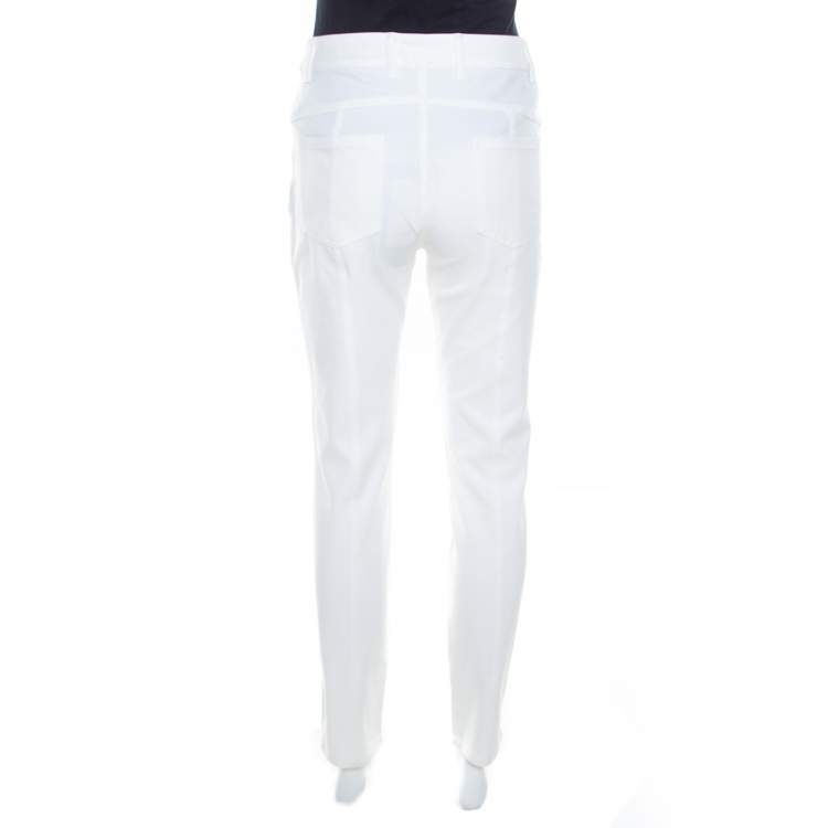 Pre Owned Escada White Stretch Denim Teresa Straight Leg Jeans S