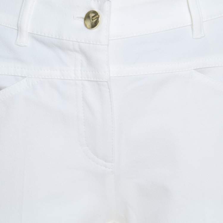Pre Owned Escada White Stretch Denim Teresa Straight Leg Jeans S