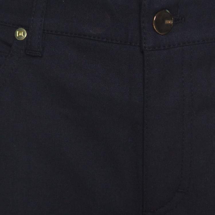 Pre Owned Escada Black Stretch Denim High Rise Straight Leg Tessa Jeans M