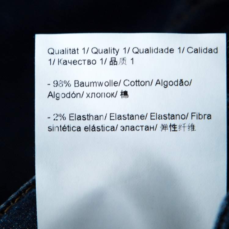 Pre Owned Escada Indigo Faded Effect Denim Cropped Skinny Jeans S