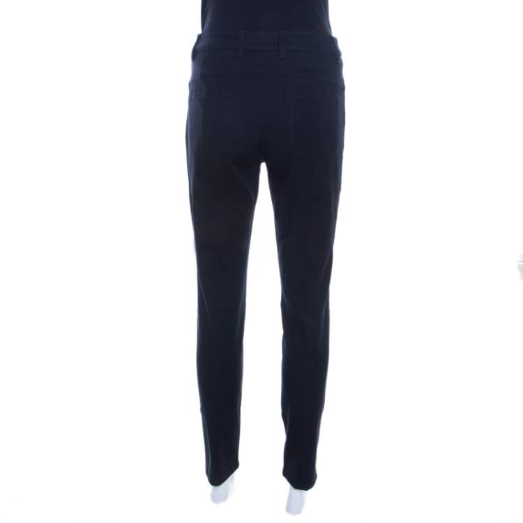 Pre Owned Escada Navy Blue Stretch Denim Teresa Straight Leg Jeans S
