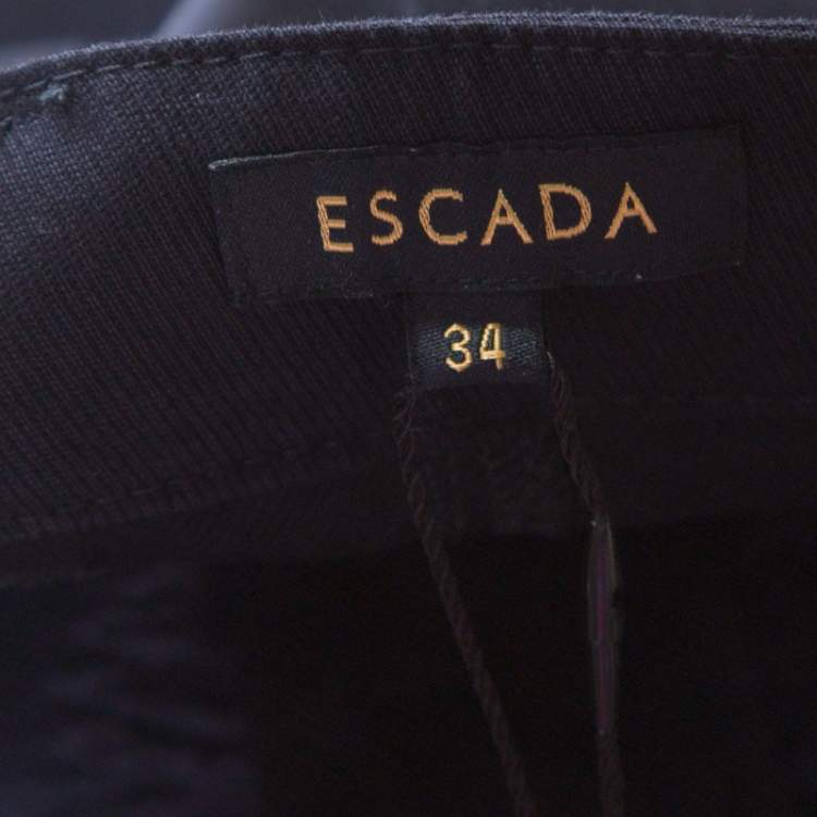 Pre Owned Escada Navy Blue Stretch Denim Teresa Straight Leg Jeans S