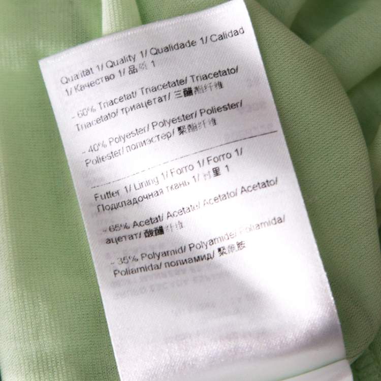 Pre Owned Escada Pistachio Green Crepe Contrast Trim Draped Sleeveless Doutzen Dress L
